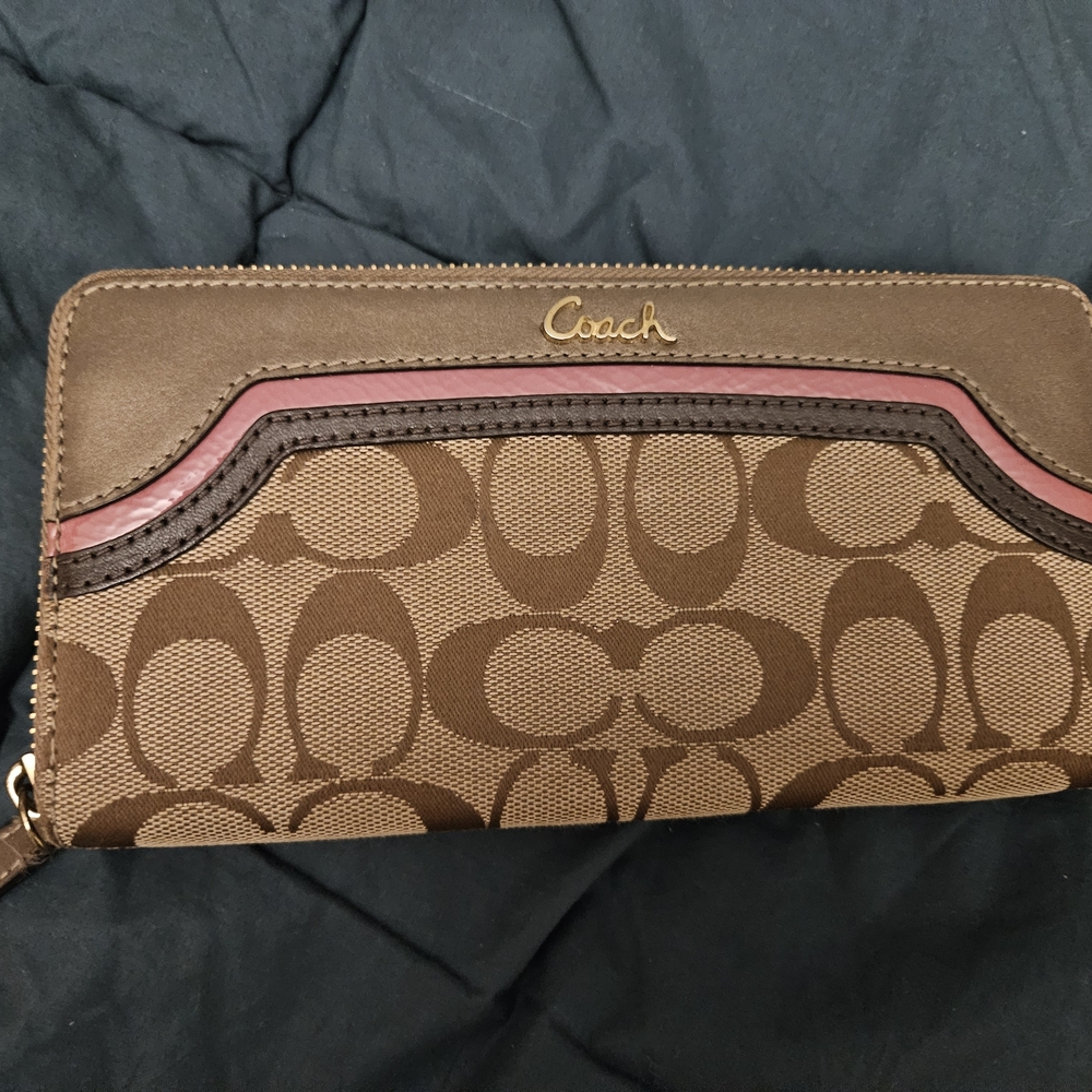 Coach Brown and Tan Satchel with Wallet - Picture 5 of 6